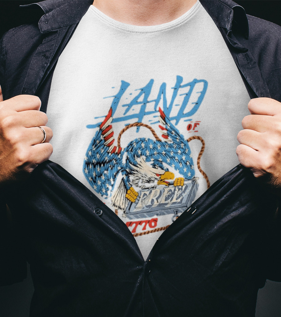 Land Of The Free 1776 Bald Eagle Patriotism T-Shirt