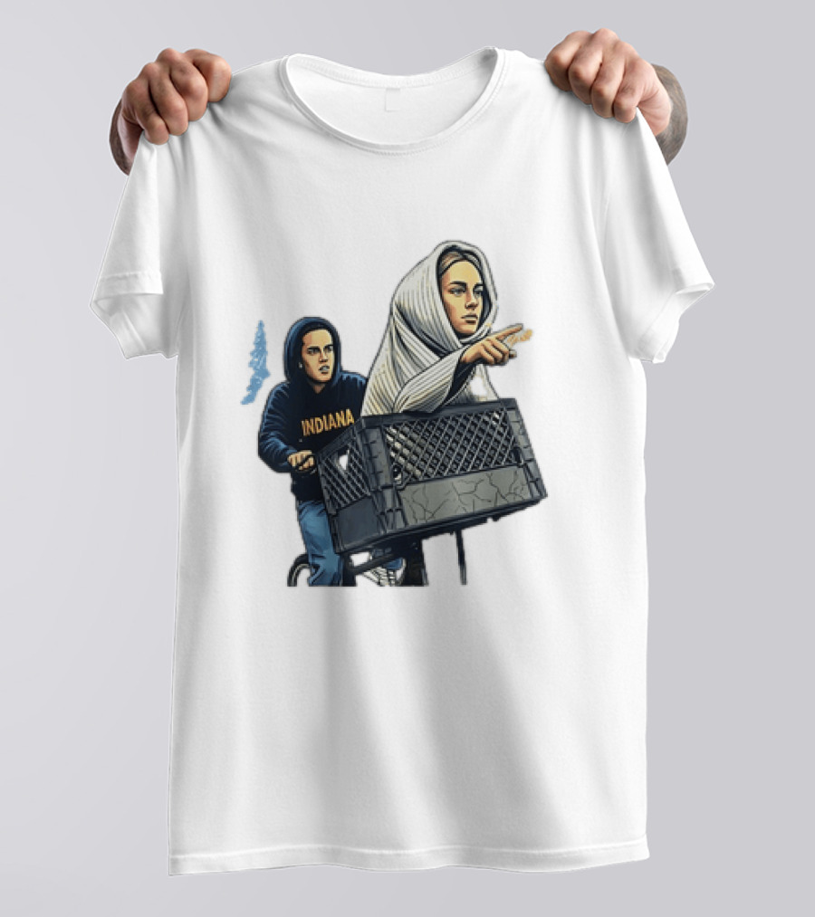 Caitlin Clark Sophie Cunningham E.T. Indiana Bike Basket T-Shirt
