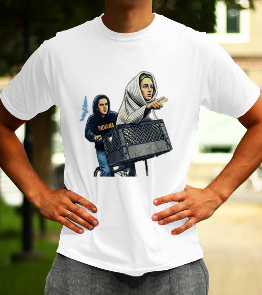 Caitlin Clark Sophie Cunningham E.T. Indiana Bike Basket T-Shirt