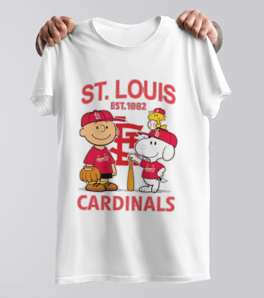 St. Louis Cardinals Est 1882 Charlie Brown Snoopy Woodstock MLB T-Shirt
