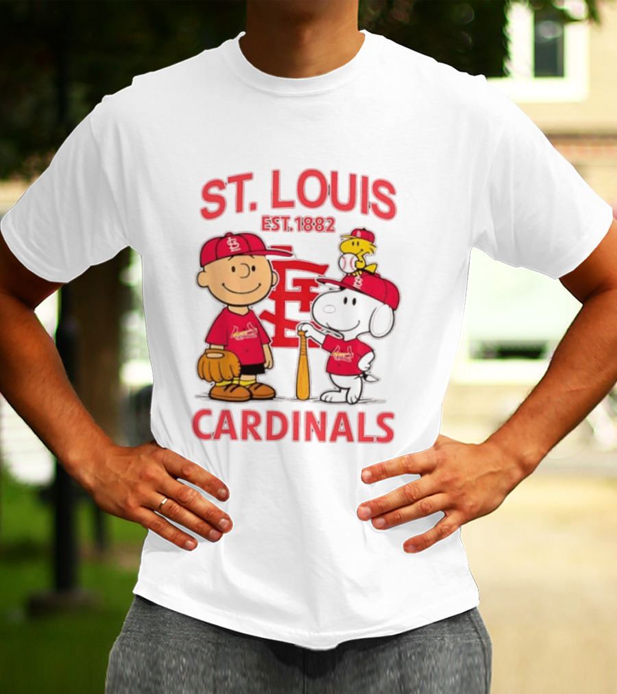 St. Louis Cardinals Est 1882 Charlie Brown Snoopy Woodstock MLB T-Shirt