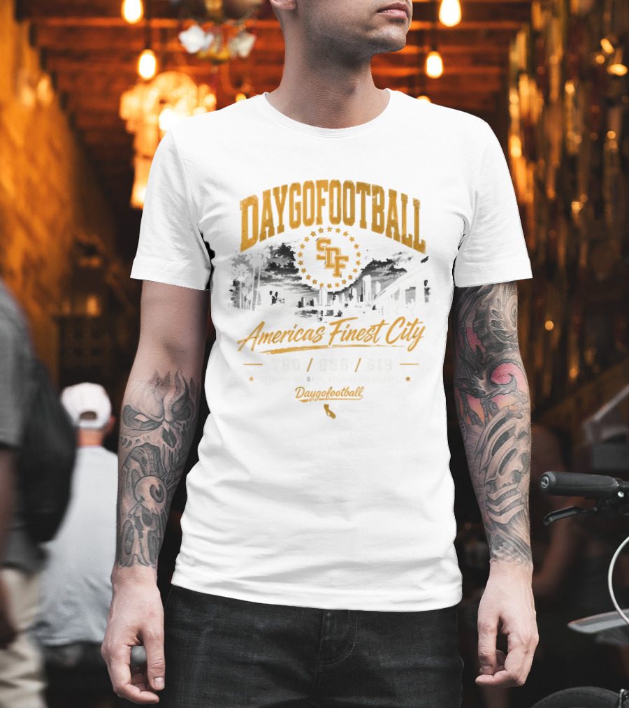 Daygo Football San Diego America's Finest City 760 858 619 California SDP Stadium T-Shirt