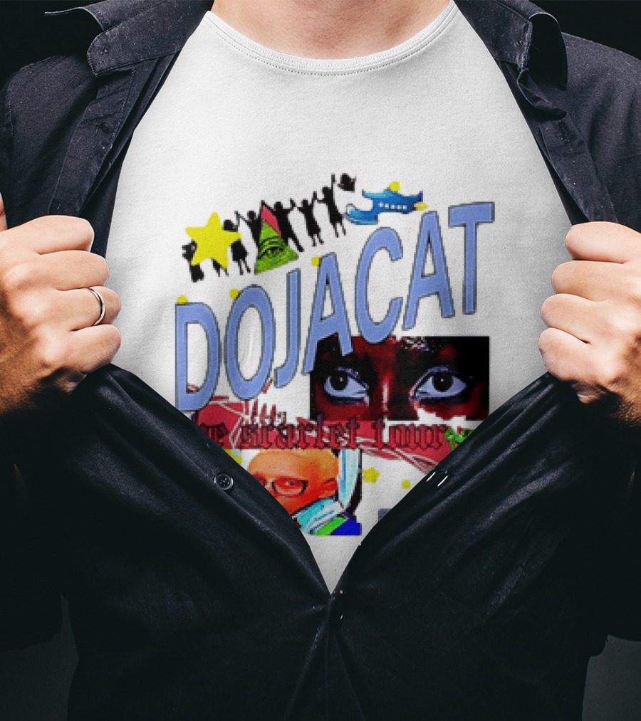 Doja Cat The Scarlet Tour Pop Art Stars And Eyes T-Shirt