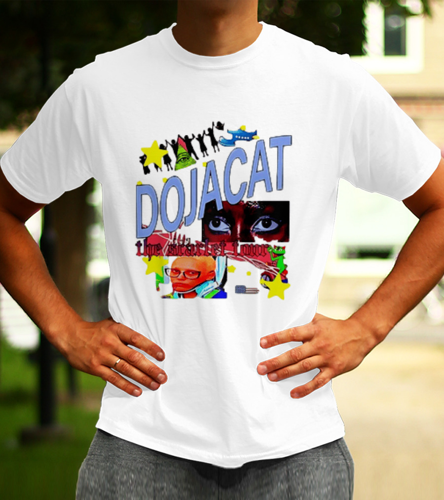 Doja Cat The Scarlet Tour Pop Art Stars And Eyes T-Shirt