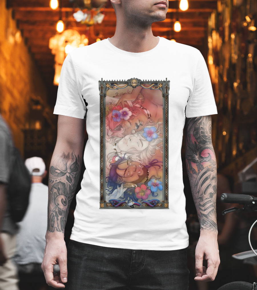 Fantasy Trio 2026 Hibiscus Flowers Tarot Card Pride Month T-Shirt