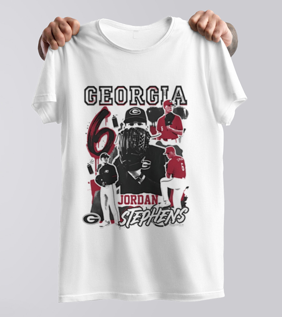 Georgia Bulldogs 6 Jordan Stephens Football T-Shirt
