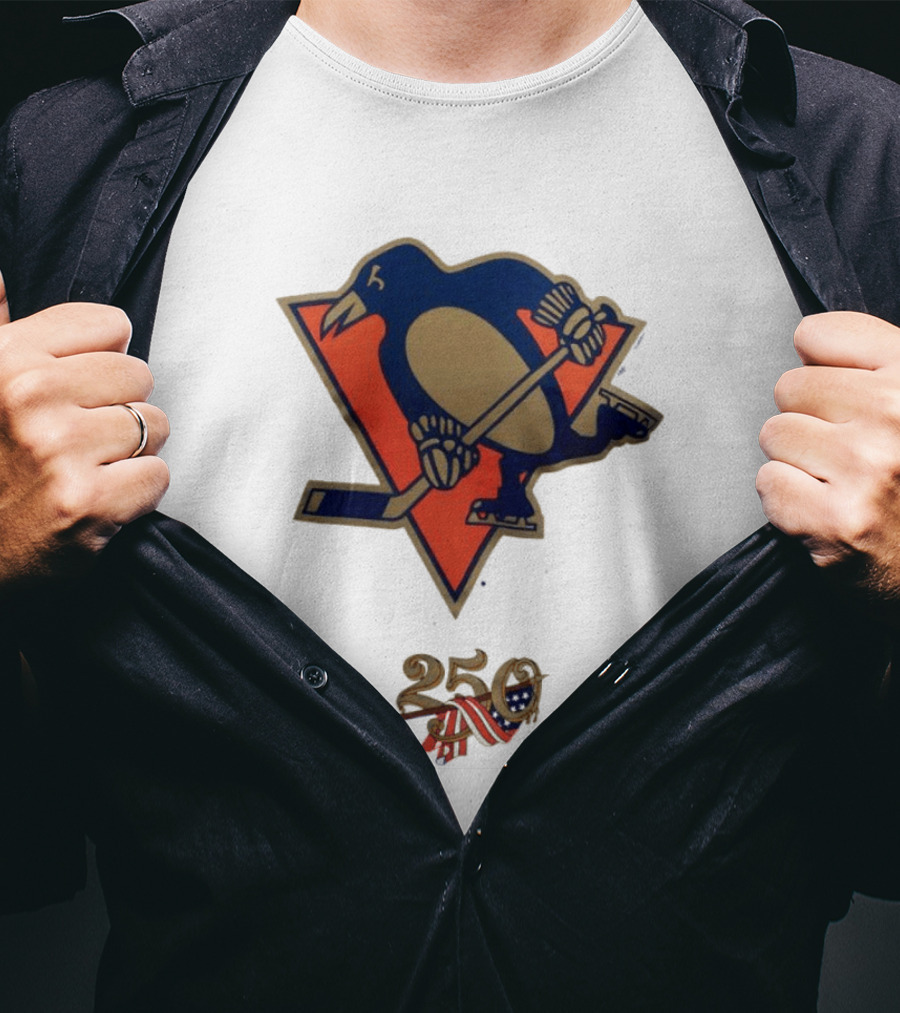 Pittsburgh Penguins 250 Logo Vintage Hockey Anniversary T-Shirt
