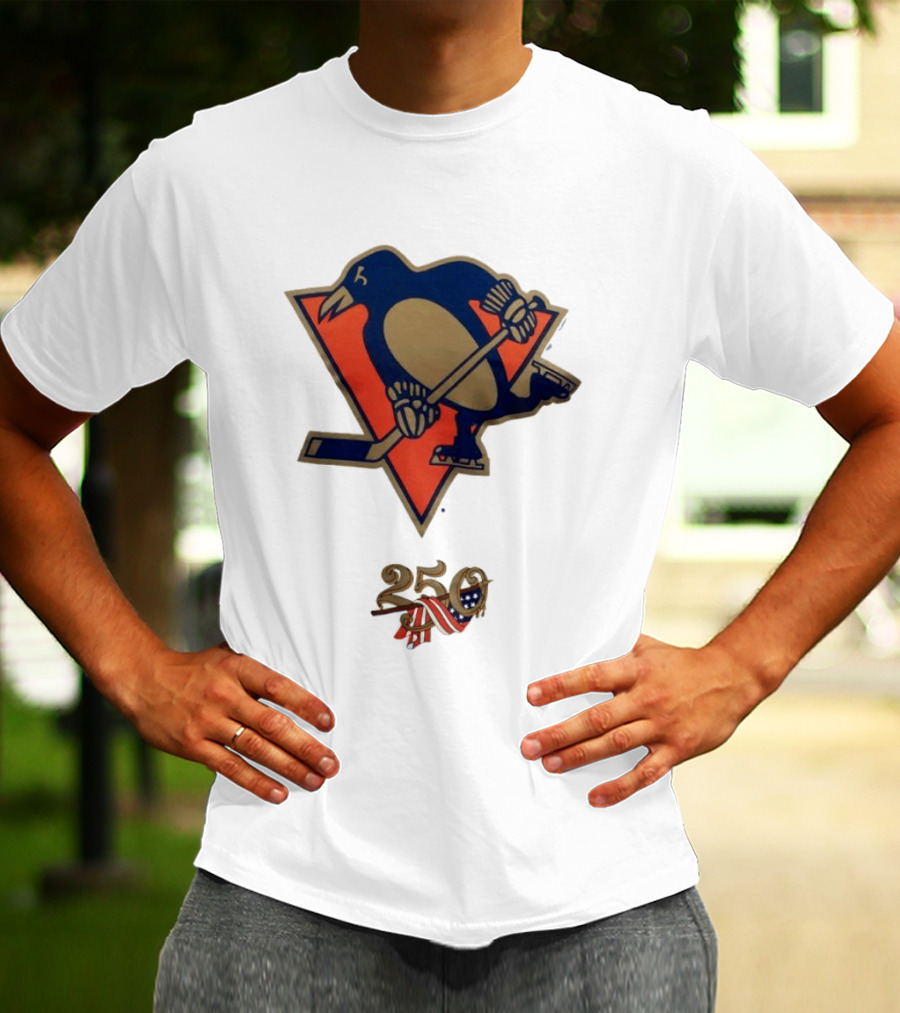 Pittsburgh Penguins 250 Logo Vintage Hockey Anniversary T-Shirt