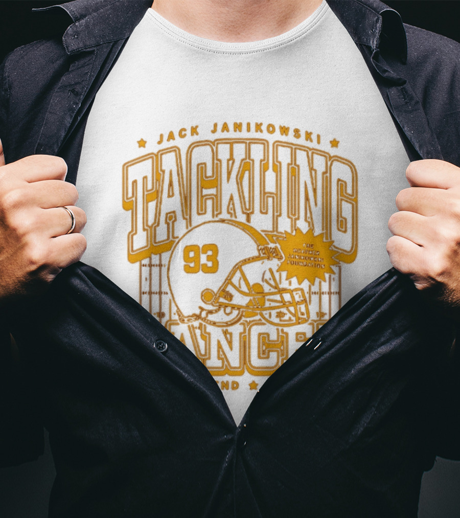 Jack Janikowski Tackling Cancer Defensive End 93 Ames Iowa Schmidt Foundation T-Shirt