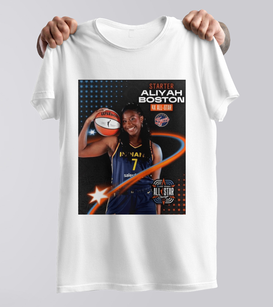 Starter Aliyah Boston 4x All Star Ind State Fever AT&T WNBA All Star 2026 Chicago T-Shirt