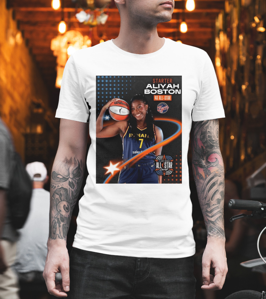 Starter Aliyah Boston 4x All Star Ind State Fever AT&T WNBA All Star 2026 Chicago T-Shirt