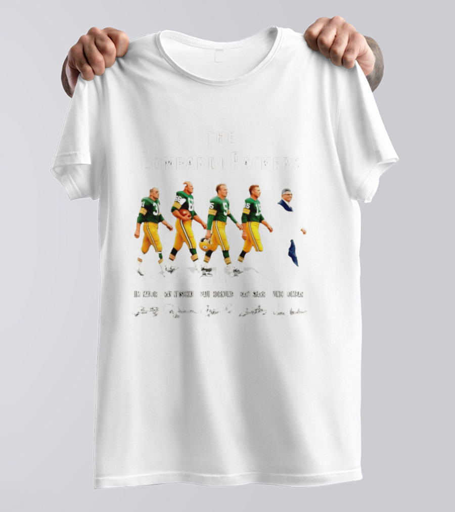 The Lombardi Packers Walking Jim Taylor Ray Nitschke Paul Hornung Bart Starr Vince Lombardi T-Shirt