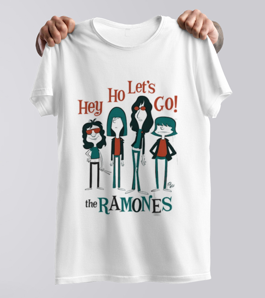 The Ramones Hey Ho Let's Go Cartoon Band Members T-Shirt