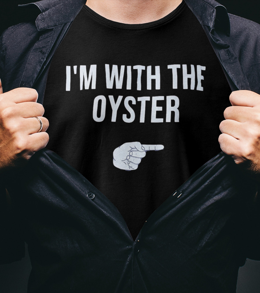 I'm With The Oyster Hand Gesture Pointing Finger T-Shirt