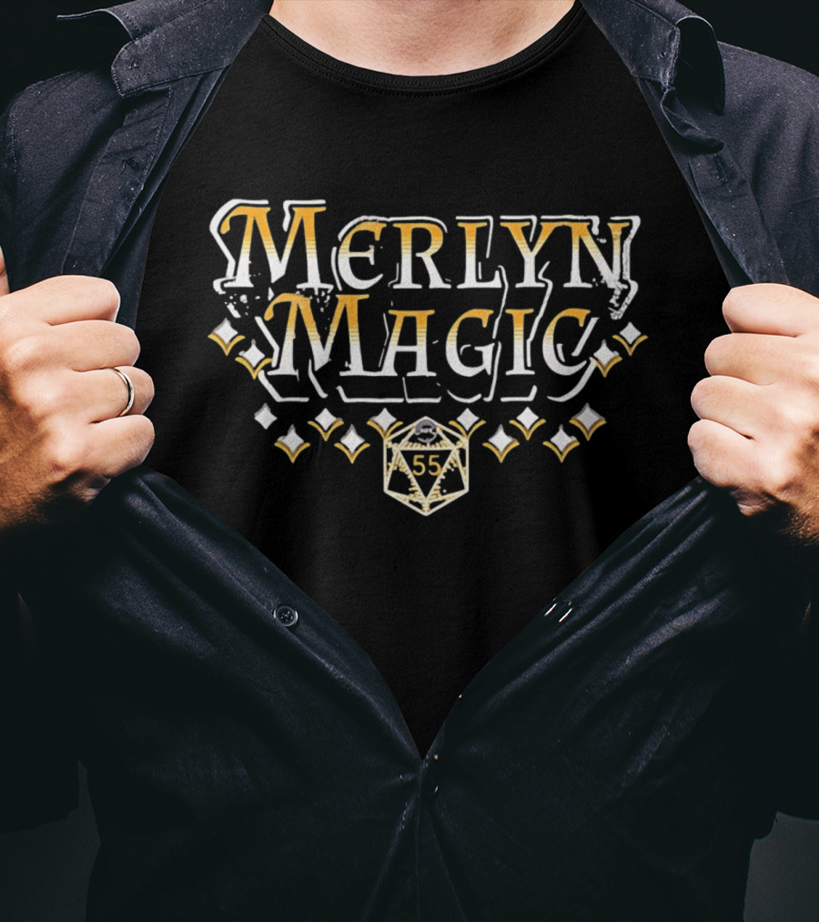 Merlyn Magic 55 D20 Roleplaying Game Dice Fantasy Adventure T-Shirt