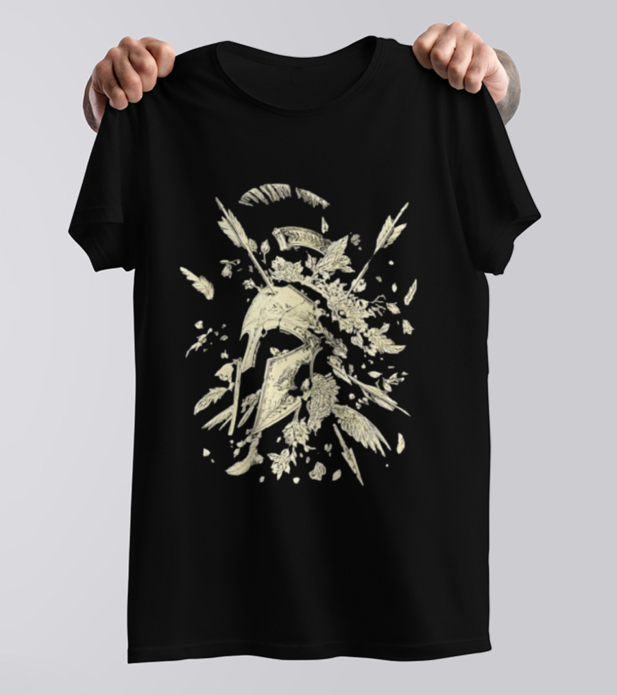 Ancient Greece Helmet With Arrows And Laurel Fragments T-Shirt