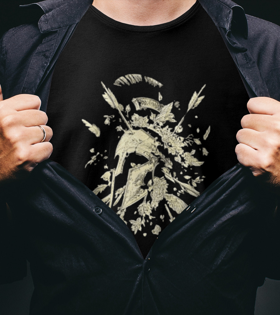 Ancient Greece Helmet With Arrows And Laurel Fragments T-Shirt
