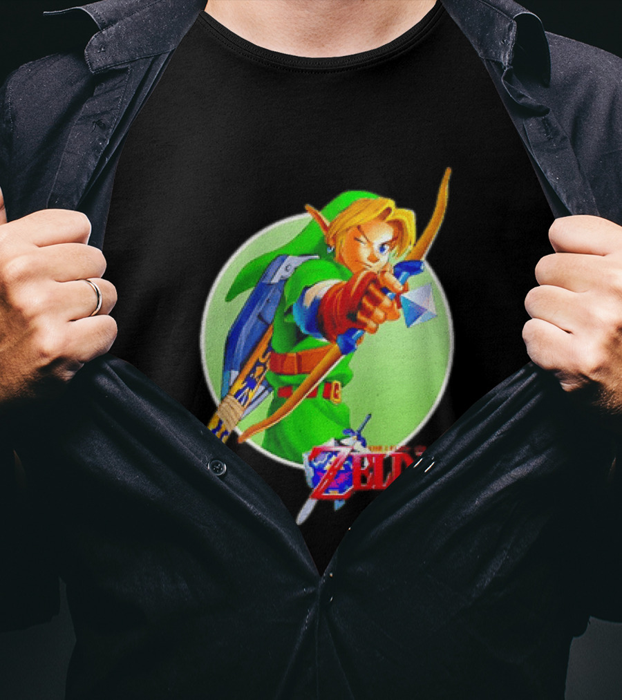 The Legend Of Zelda Ocarina Of Time 3D Link Bow Aiming T-Shirt
