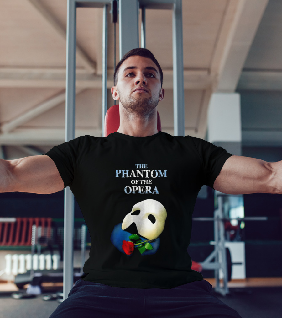 The Phantom Of The Opera Mask With Red Rose T-Shirt