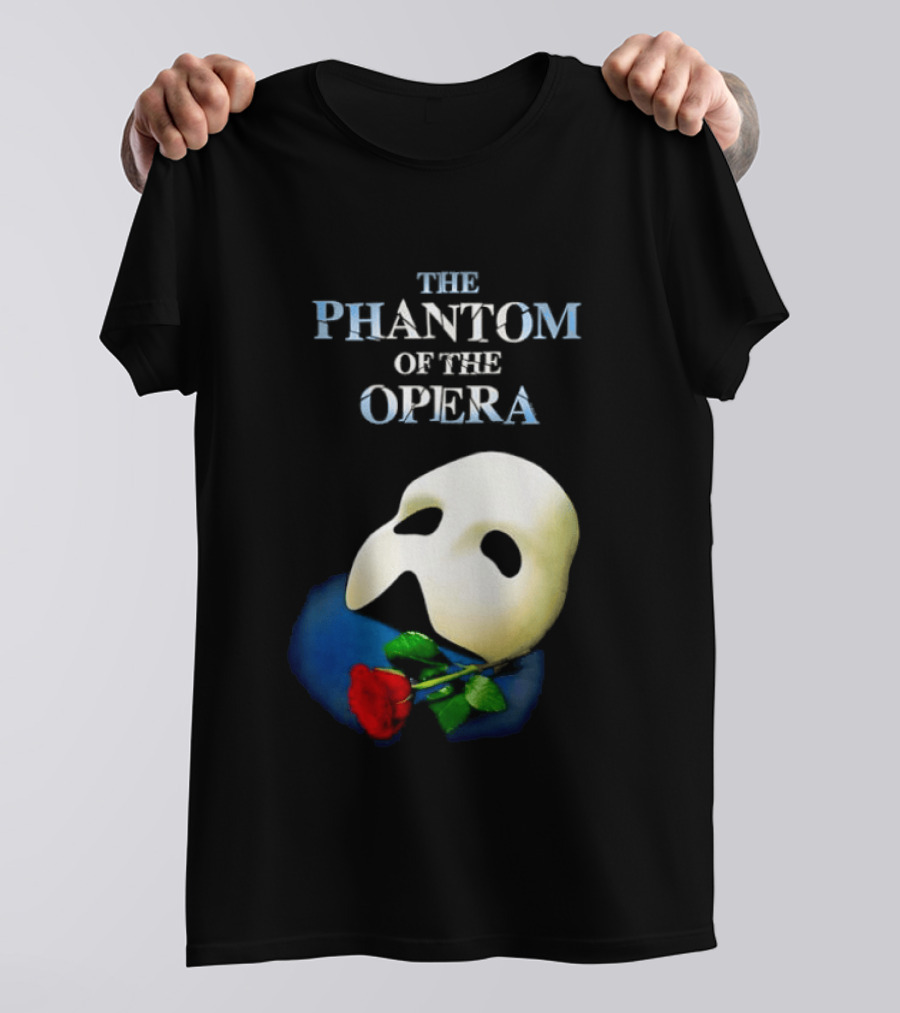 The Phantom Of The Opera Mask With Red Rose T-Shirt