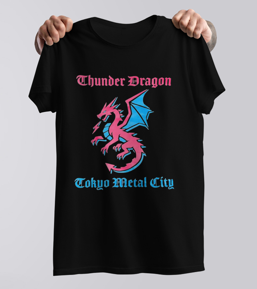 Thunder Dragon Tokyo Metal City Fantasy Dragon Winged Creature T-Shirt