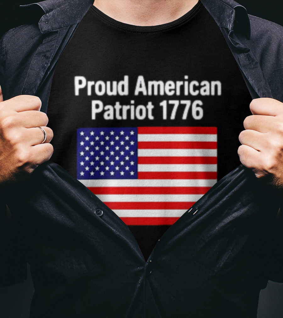 Proud American Patriot 1776 USA Flag T-Shirt
