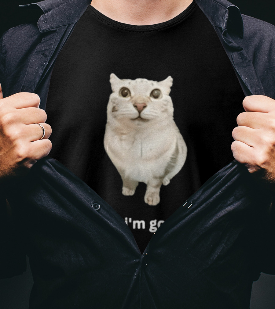 Wait I'm Goated Chubby Cat Meme Internet Humor T-Shirt