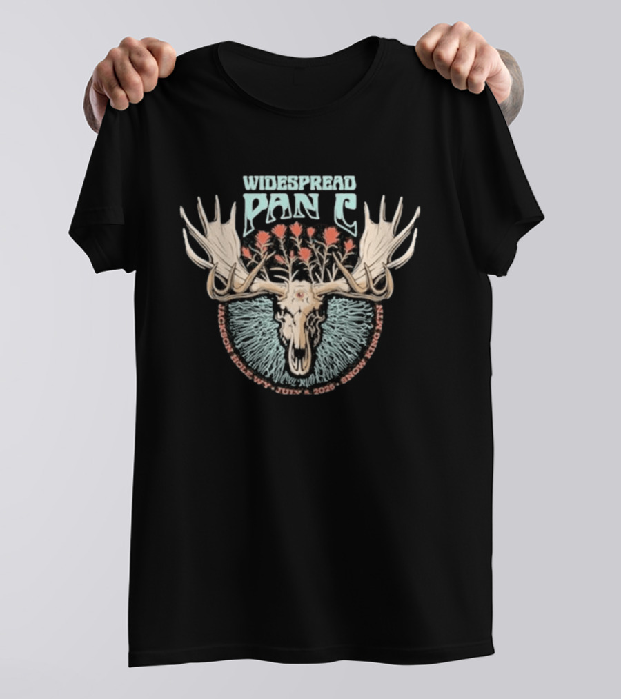 Widespread Panic Jackson Hole WY Tour July 5 2026 Snow King MTN Moose Antlers T-Shirt