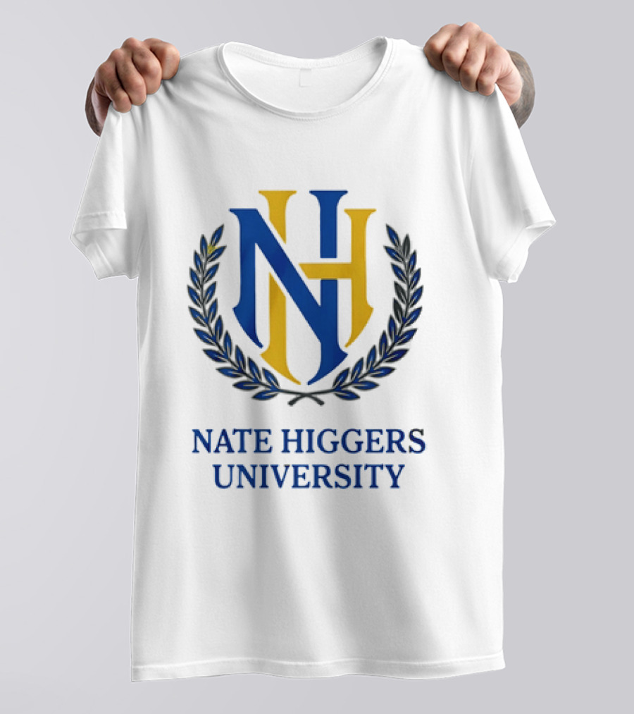 Nate Higgers University NH Crest And Laurel T-Shirt