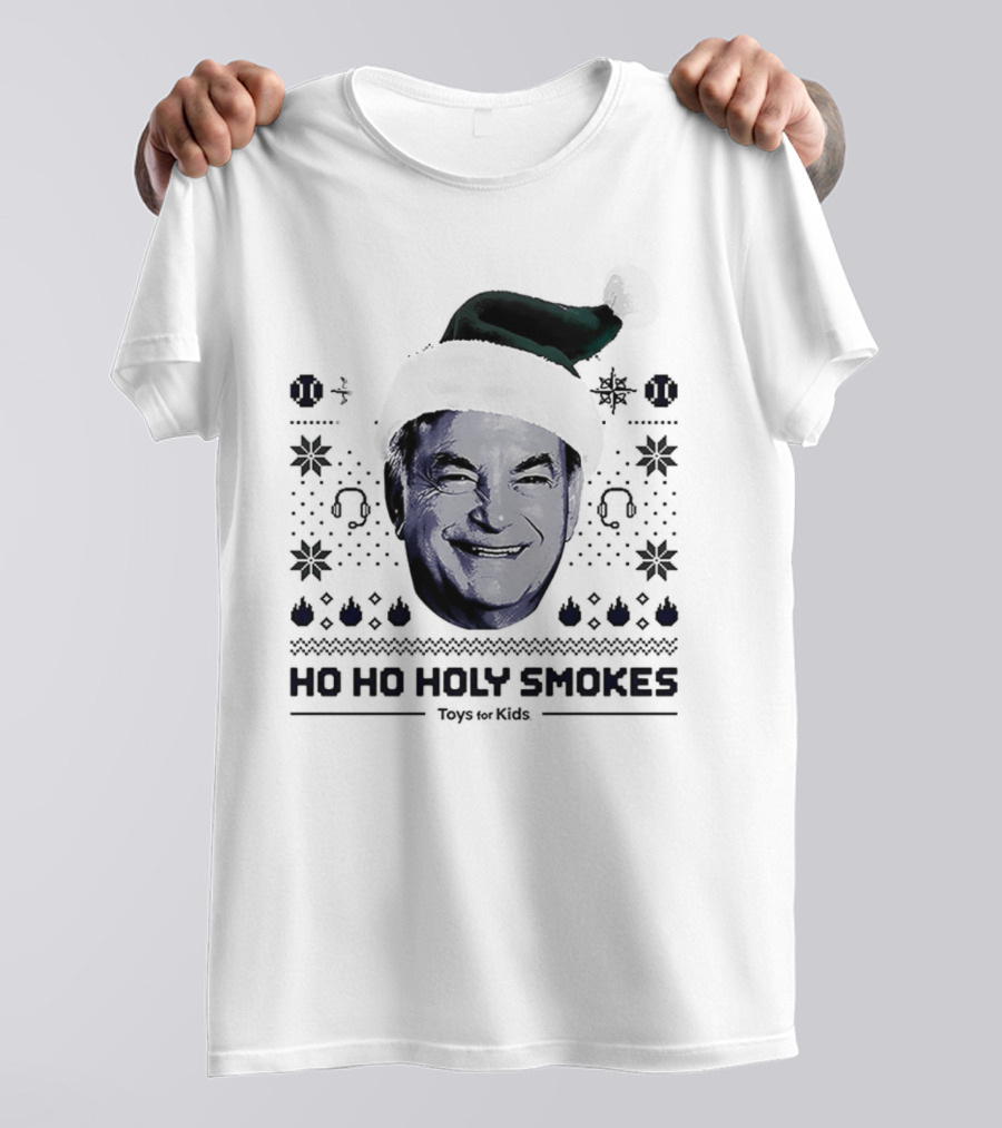 Rick Rizzs Ho Ho Holy Smokes Santa Hat Mariners Rizzsmas In July T-Shirt
