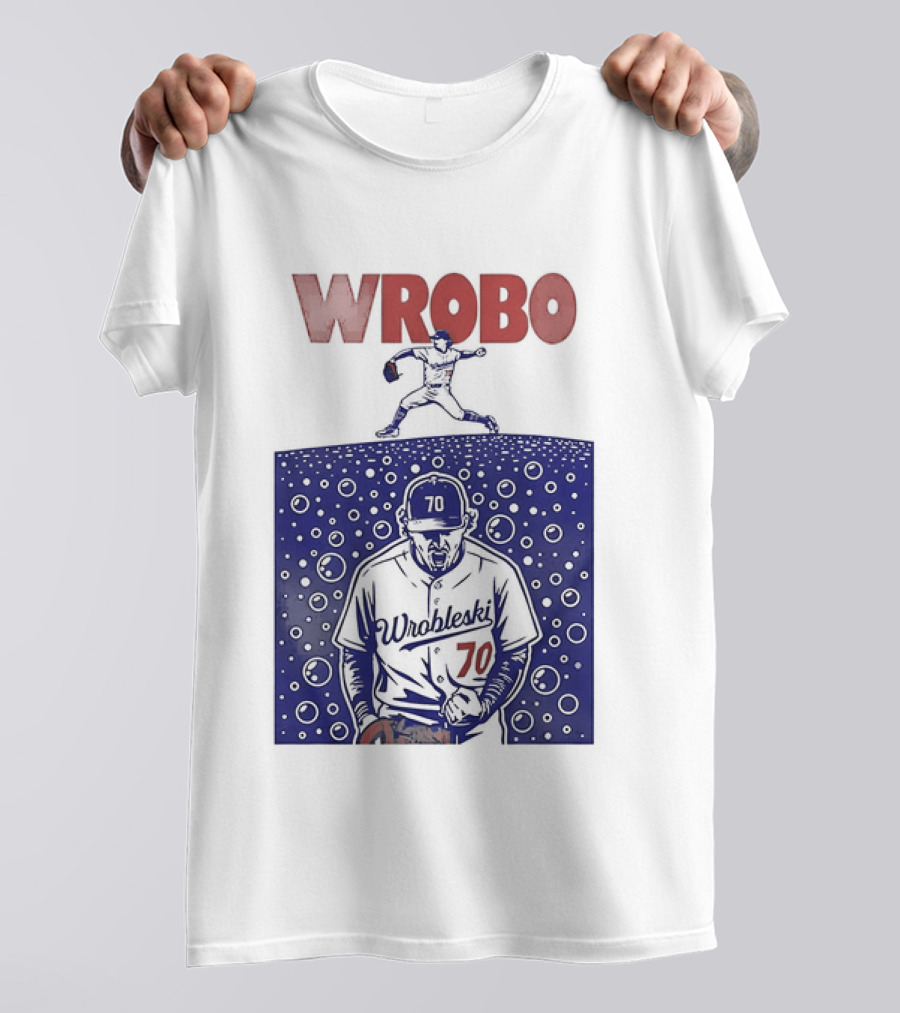 Wrobo Shark Justin Wrobleski Los Angeles Dodgers Baseball T-Shirt