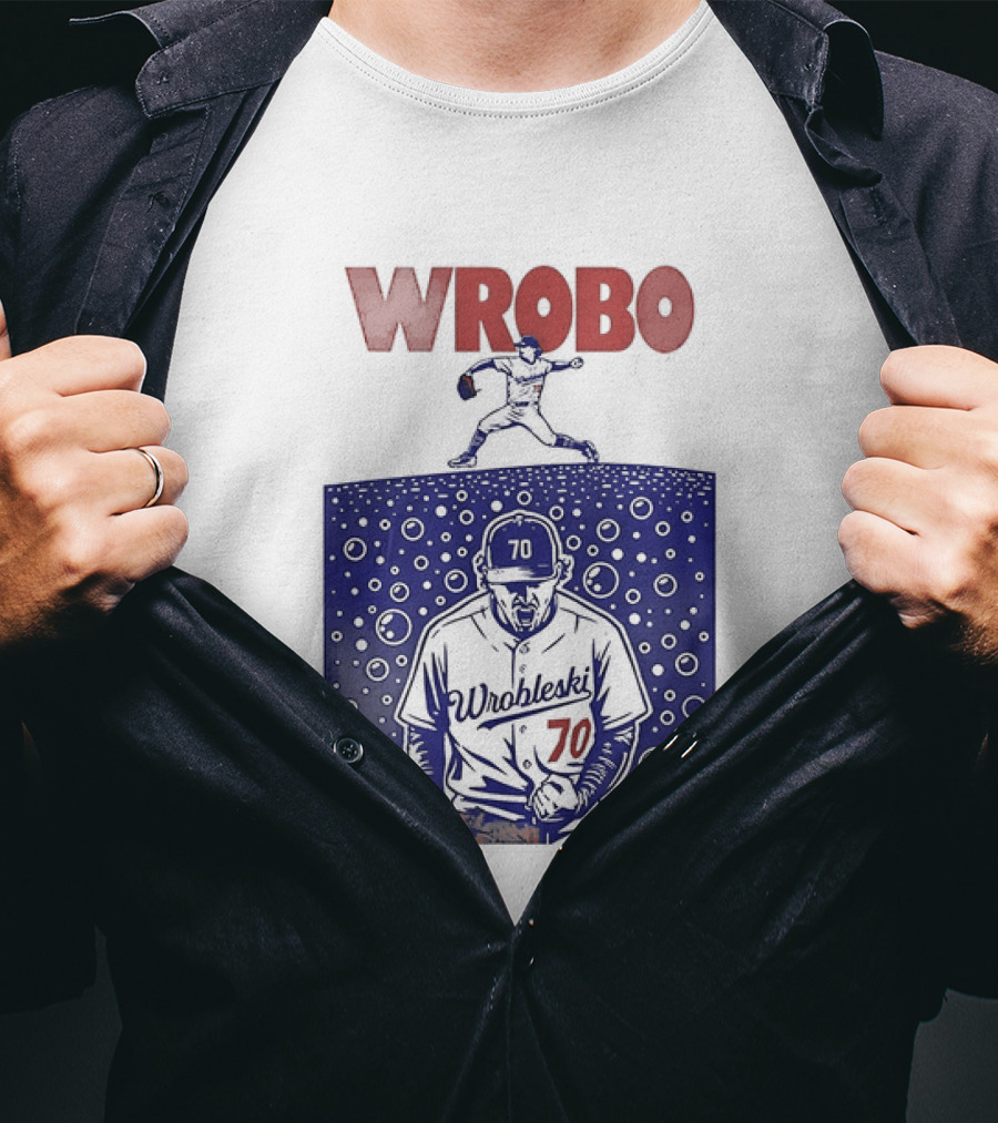 Wrobo Shark Justin Wrobleski Los Angeles Dodgers Baseball T-Shirt