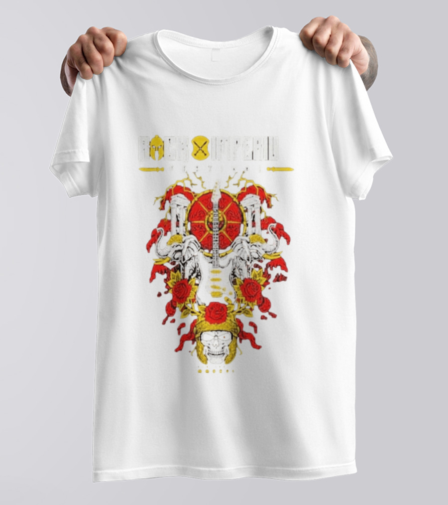 Rock Imperium Festival 2026 Skull Roses Elephants Guitar T-Shirt
