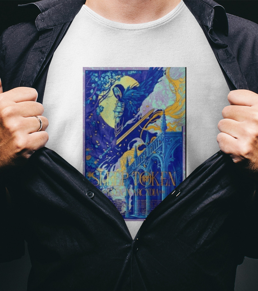 Sleep Token Even In Arcadia Angelic Moonlit Gothic Architecture T-Shirt