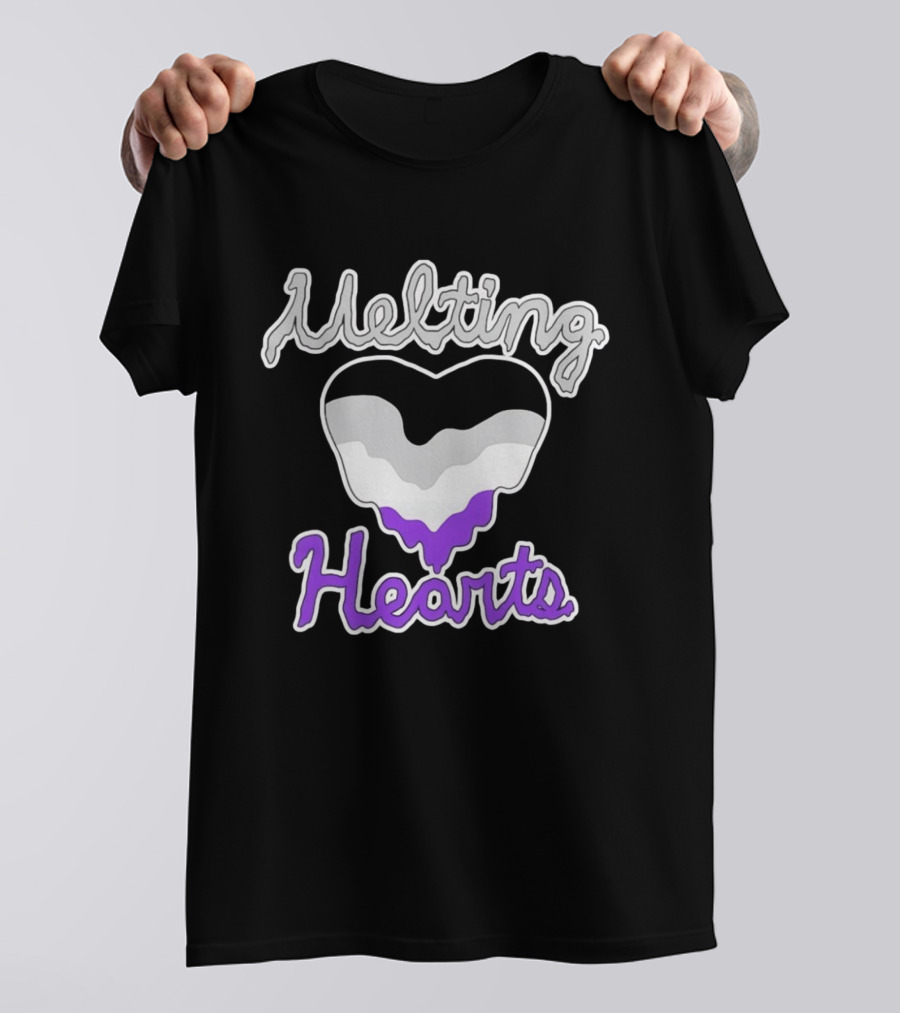 Melting Hearts Asexual Flag Colors Pride T-Shirt