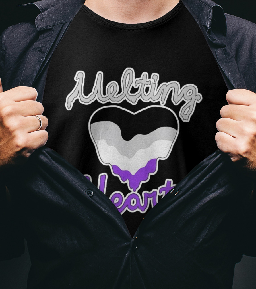 Melting Hearts Asexual Flag Colors Pride T-Shirt