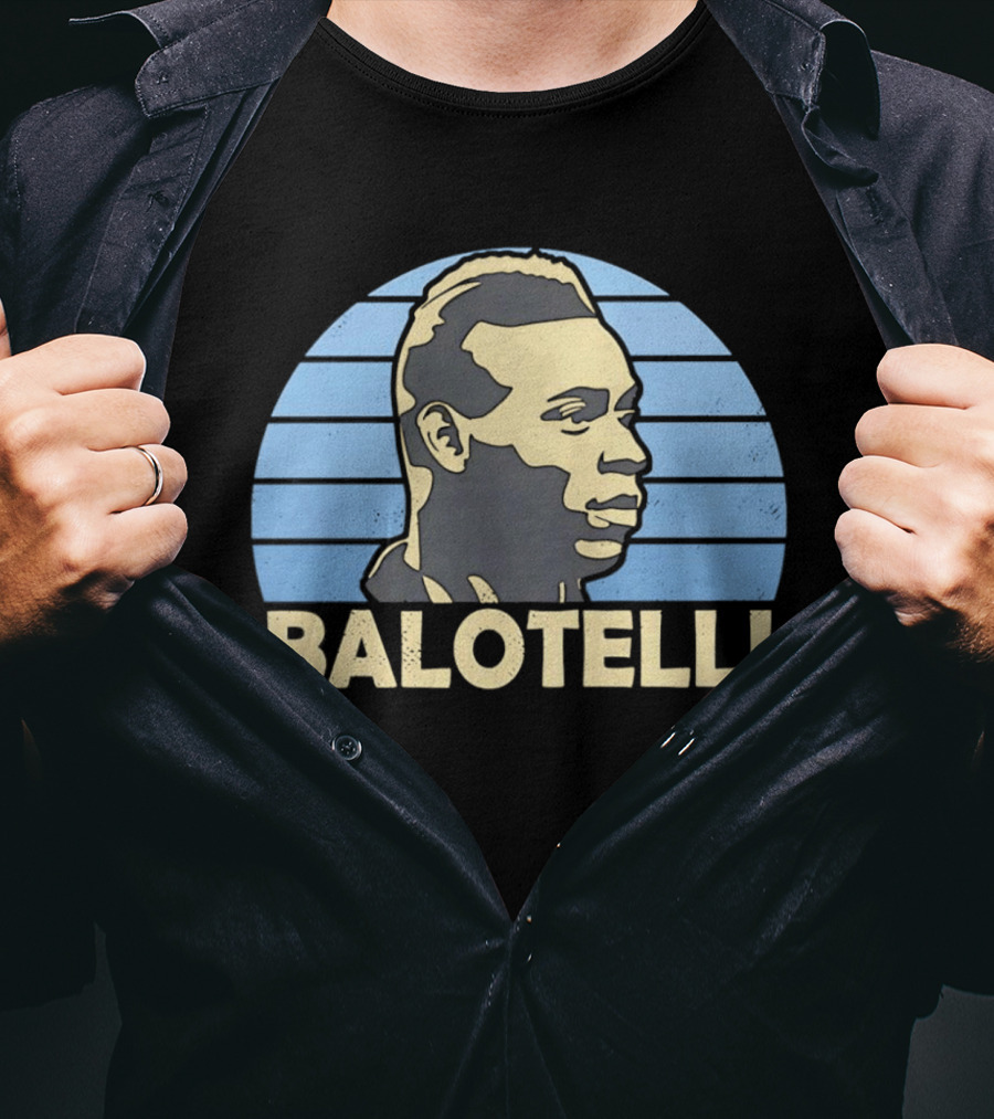 Balotelli Retro Style Italian Footballer Profile T-Shirt