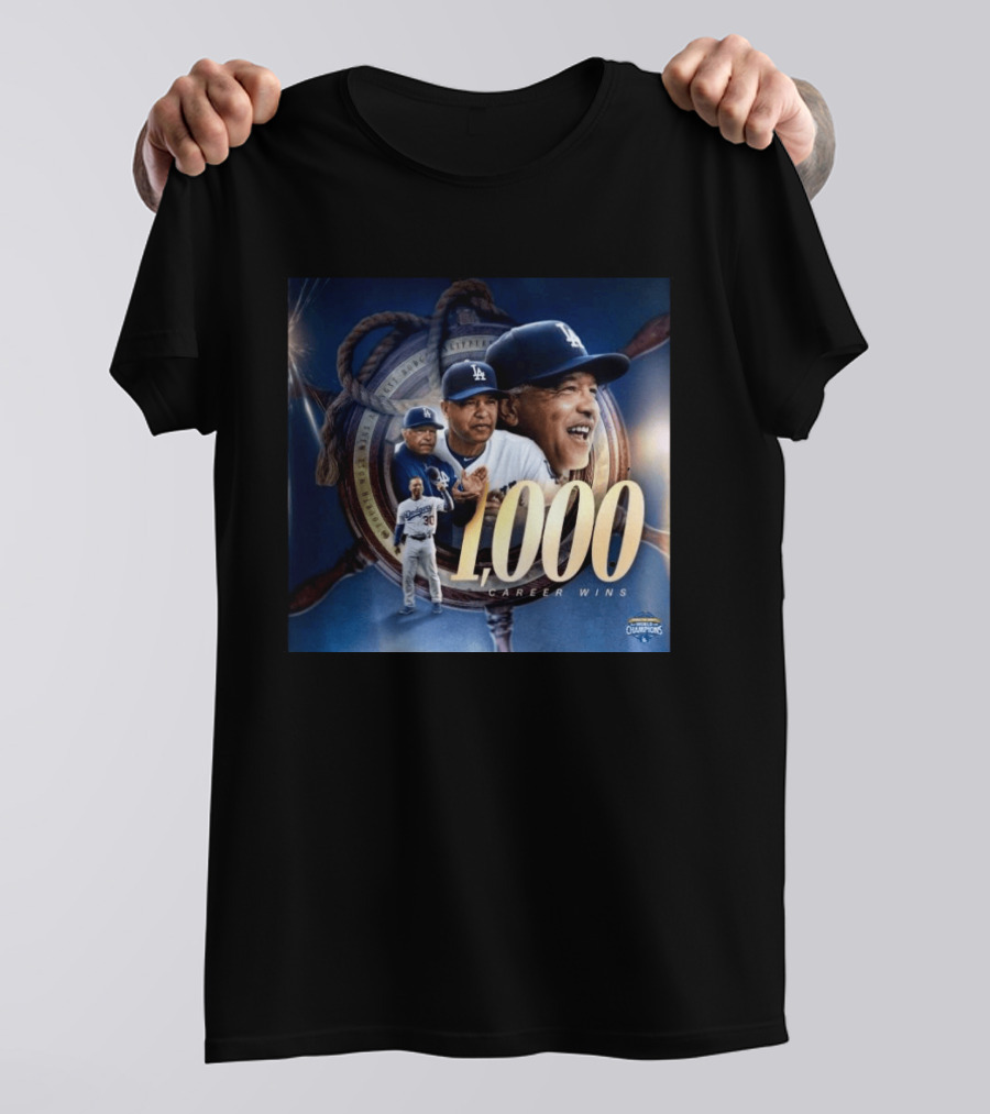 Los Angeles Dodgers Manager Doc Achieves 1000 Career Wins Milestone In Major League History T-Shirt