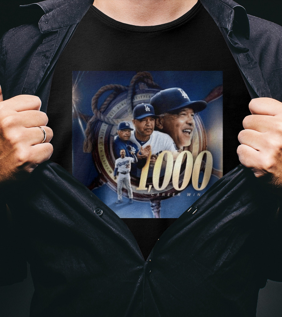 Los Angeles Dodgers Manager Doc Achieves 1000 Career Wins Milestone In Major League History T-Shirt