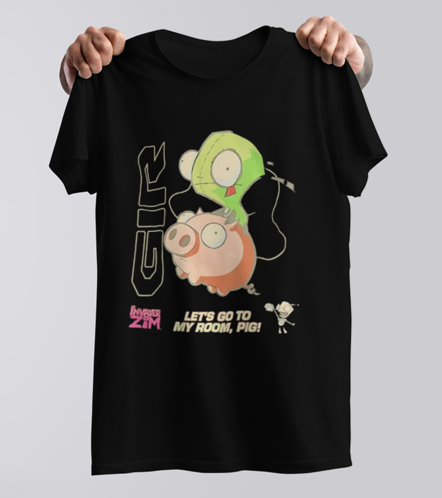 GIR Invader Zim Let's Go To My Room Pig Ride Adventure T-Shirt