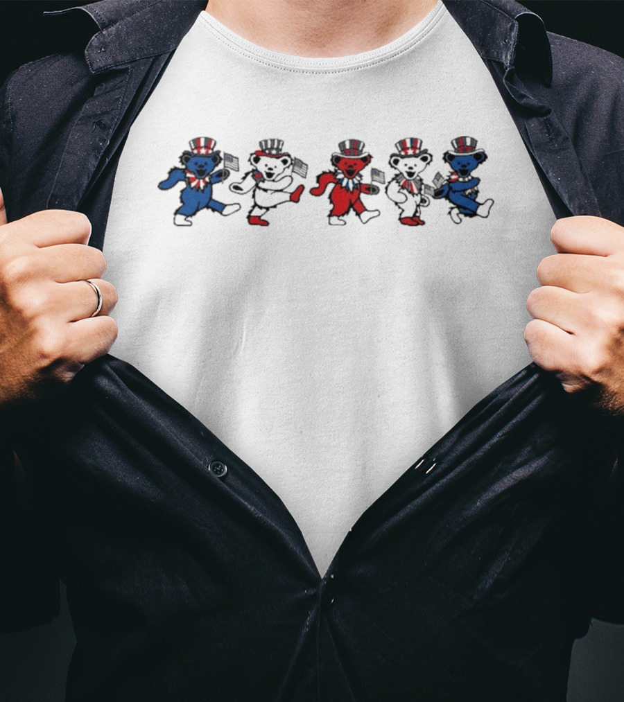 Grateful Dead Dancing Bears 250th Anniversary America Fourth Of July 2026 T-Shirt