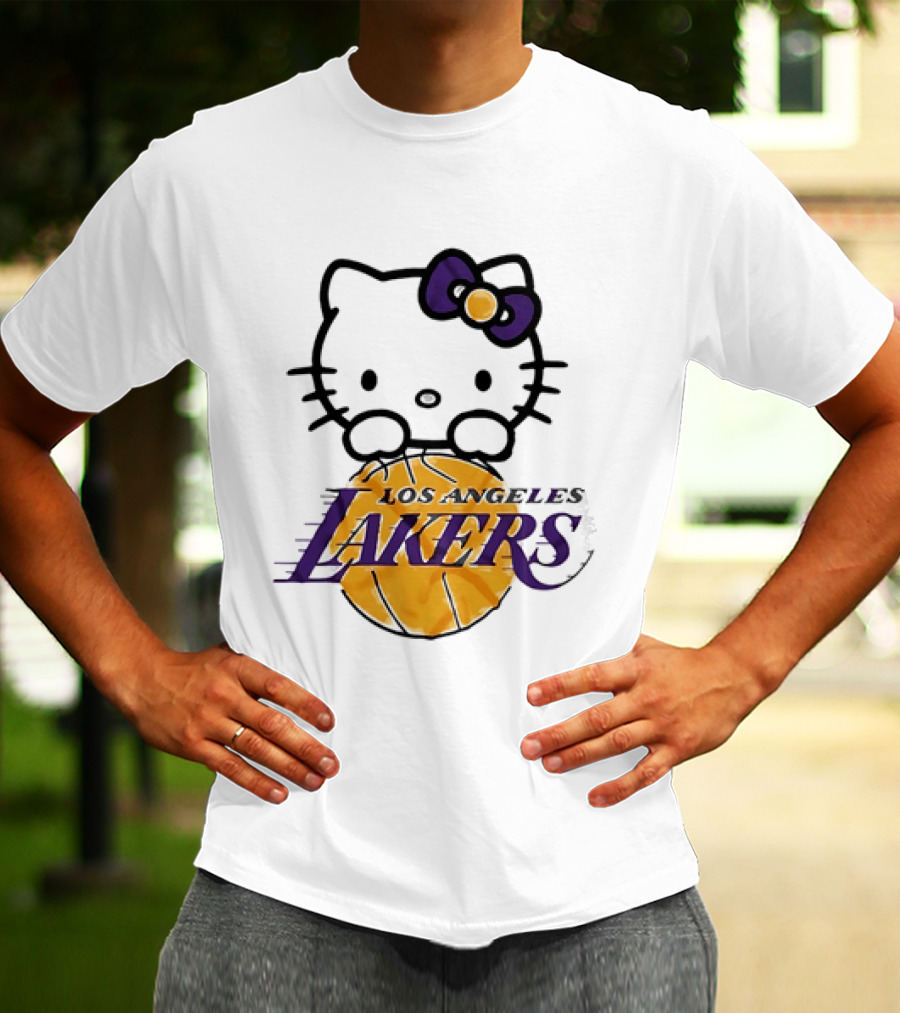 Hello Kitty Los Angeles Lakers Basketball Collaboration T-Shirt