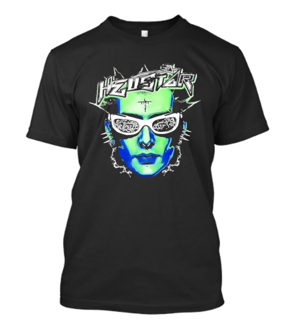 Heustar Face Futuristic Cyberpunk Digital Neon Aesthetic T-Shirt