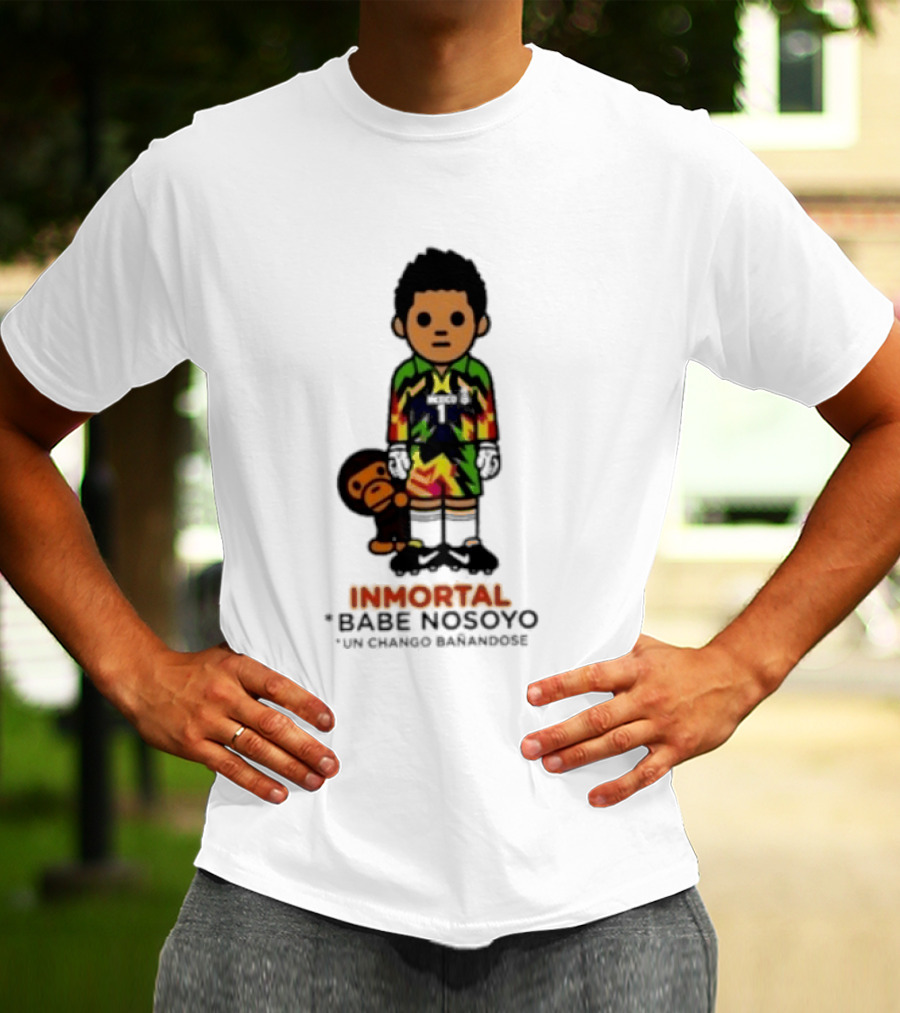 Jorge Campos Inmortal Babe Nosoyo Un Chango Bañandose Colorful Soccer Legend And Monkey T-Shirt