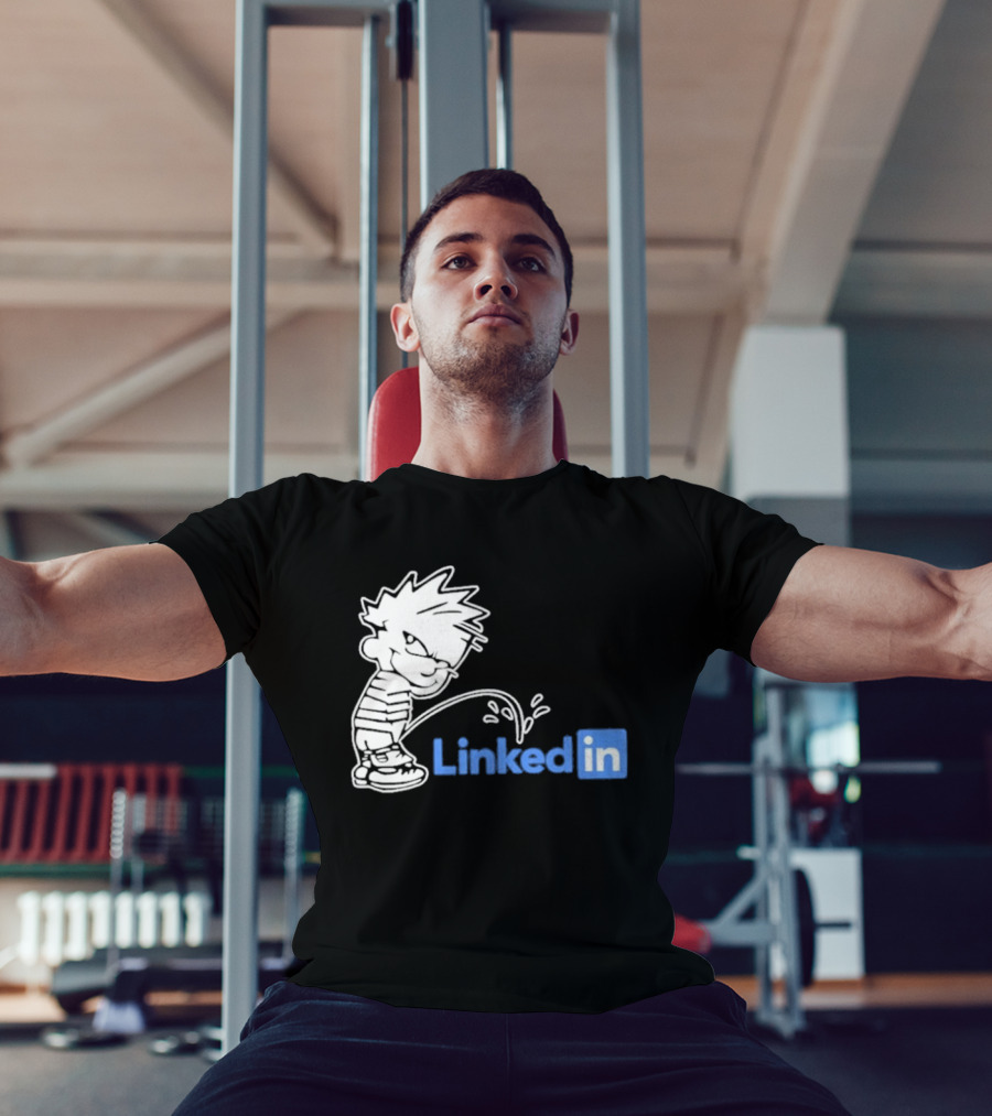 Calvin Pissing LinkedIn T-Shirt