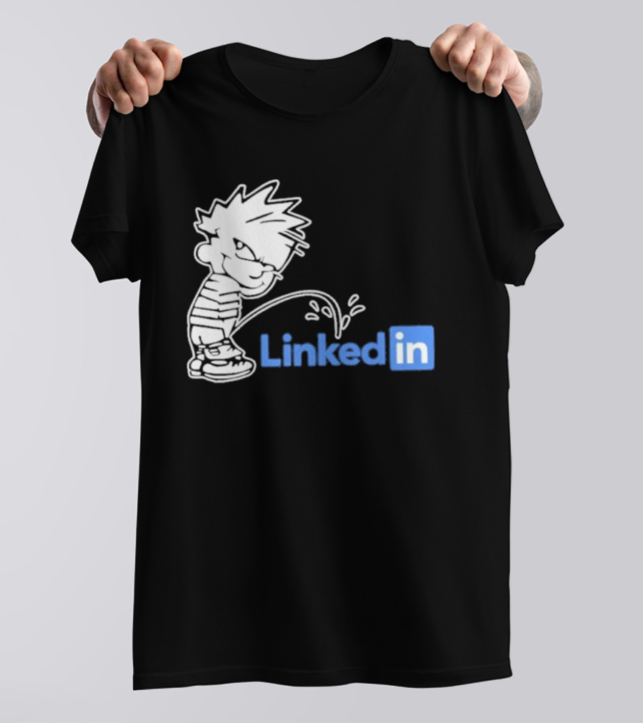 Calvin Pissing LinkedIn T-Shirt