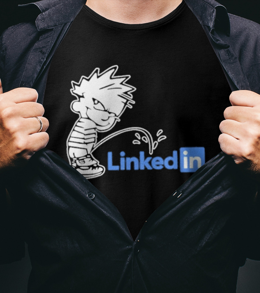 Calvin Pissing LinkedIn T-Shirt
