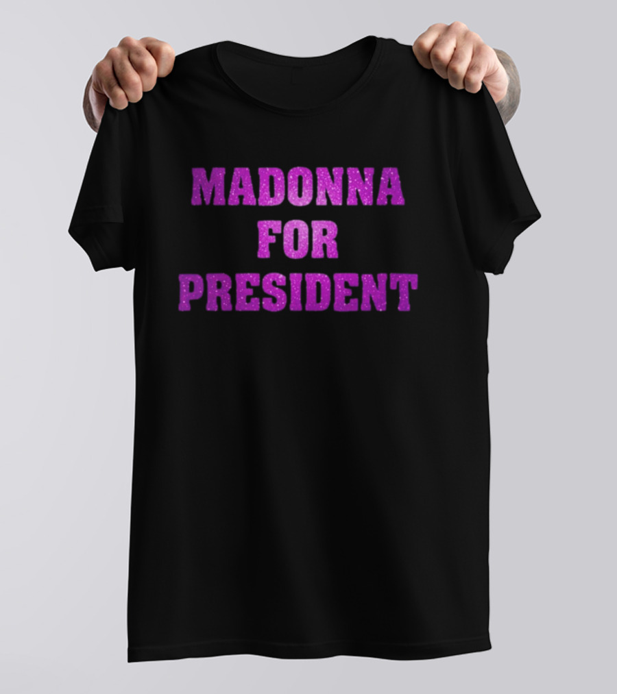 Madonna For President Glitter Purple T-Shirt