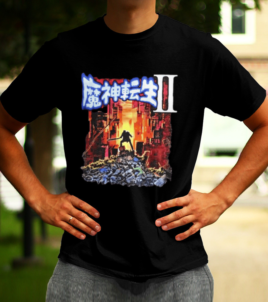 Majintensei II Ronin Warrior In Post Apocalyptic Cityscape T-Shirt