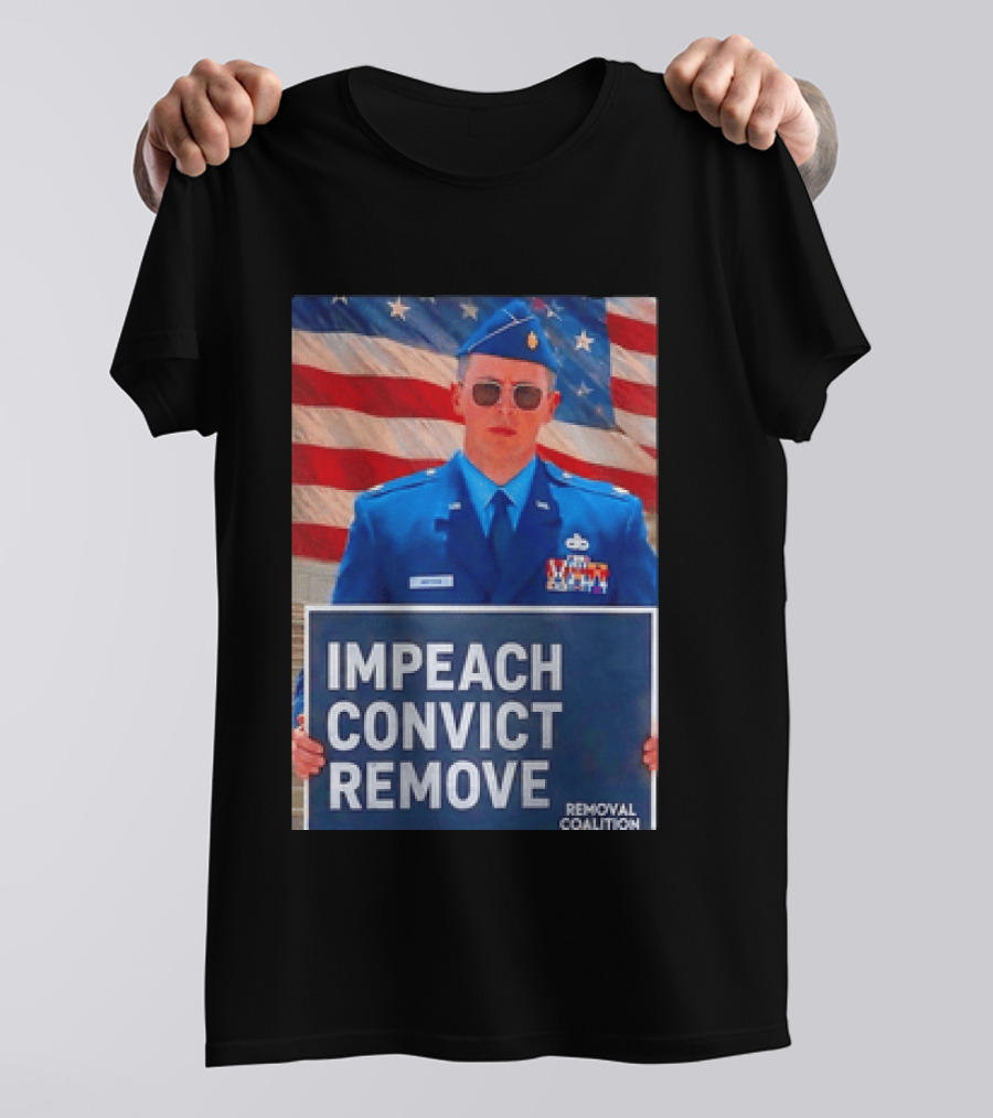 Impeach Convict Remove Major Jason Watson Sign With American Flag T-Shirt